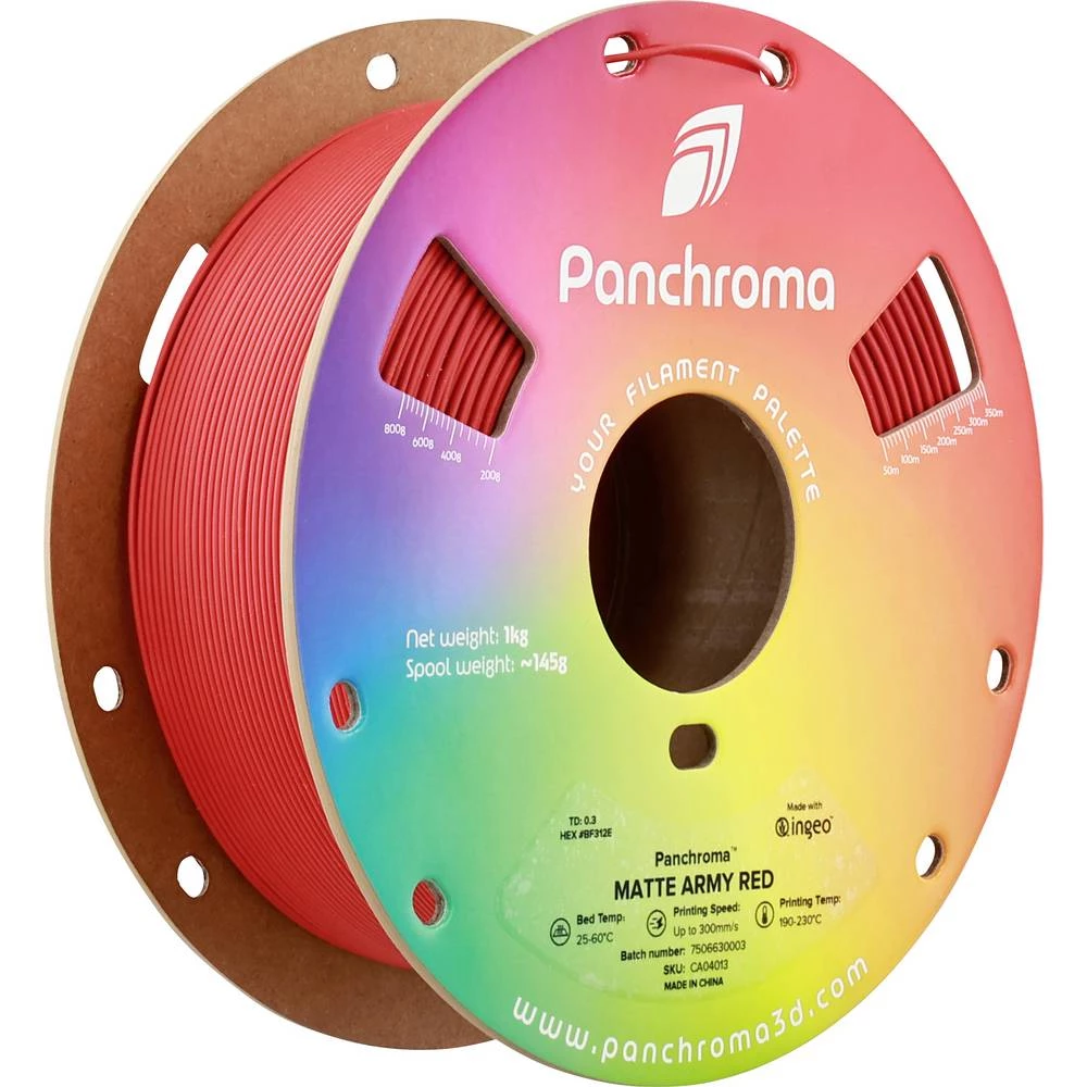 Polymaker CA04013 Panchroma™ Matte 3D pisač filament PLA mat, manji sadržaj plastike 1.75 mm 1000 g vojničko crvena boja slika