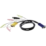 KVM Priključni kabel [1x Muški konektor VGA - 1x Muški konektor VGA, Muški konektor USB 1.1 tipa A] 1.8 m Crna ATEN