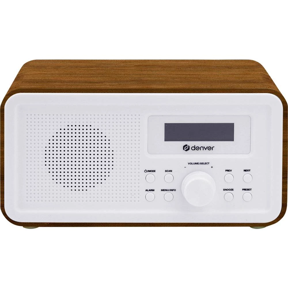 Denver DAB-30DW Dark Wood desktop radio DAB+ (1012), UKW (1014) funkcija alarma drveno-smeđa (svileno mat) slika