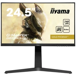 Iiyama G-MASTER Gold Phoenix GB2590HSU-B ekran za igranje  62.2 cm (24.5 palac) Energetska učinkovitost 2021 F (A - G) 1920 x 1080 piksel Full HD 0.4 ms HDMI™, DisplayPort, USB 3.0, slušalice slika