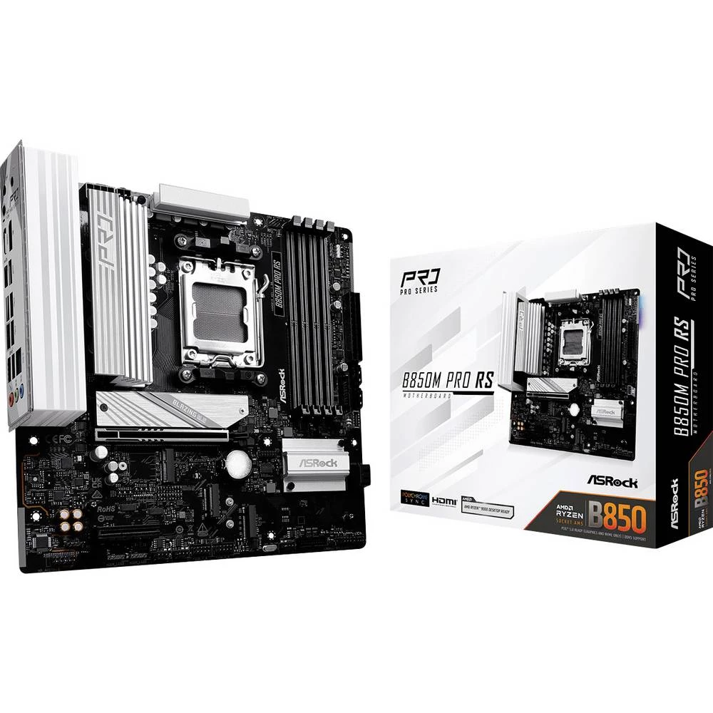ASRock B850M Pro RS matična ploča Baza #####AMD AM5 Faktor oblika (detalji) Micro-ATX Set čipova matične ploče AMD® B850 slika