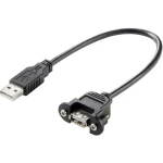 Renkforce    USB kabel    USB 2.0    USB-A utikač    50.00 cm    crna    mogućnost vijčanog spajanja, pozlaćeni kontakti