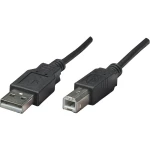 Manhattan USB kabel USB 2.0 USB-A utikač, USB-B utikač 50.00 cm crna zaštićen s folijom, UL certificiran, pozlaćeni kontakti 374507