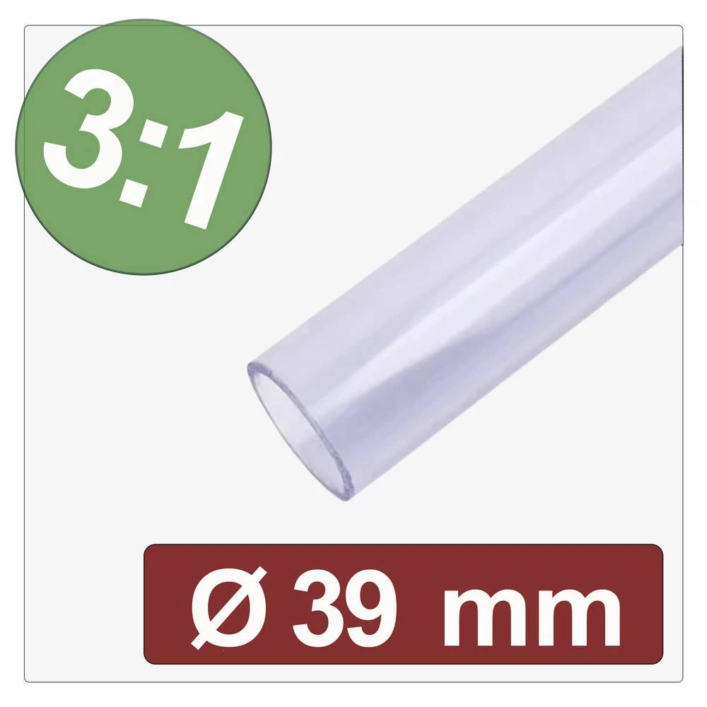 Quadrios 25CA650 skupljajuća cijev s ljepilomi prozirna 39 mm 13 mm Stopa skupljanja:3:1 Roba na metre slika