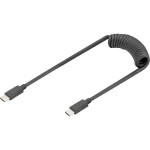 Digitus AK-300431-006-S USB-C® adapter [1x USB-C® - 1x USB-C®] crna spiralni kabel 1 m