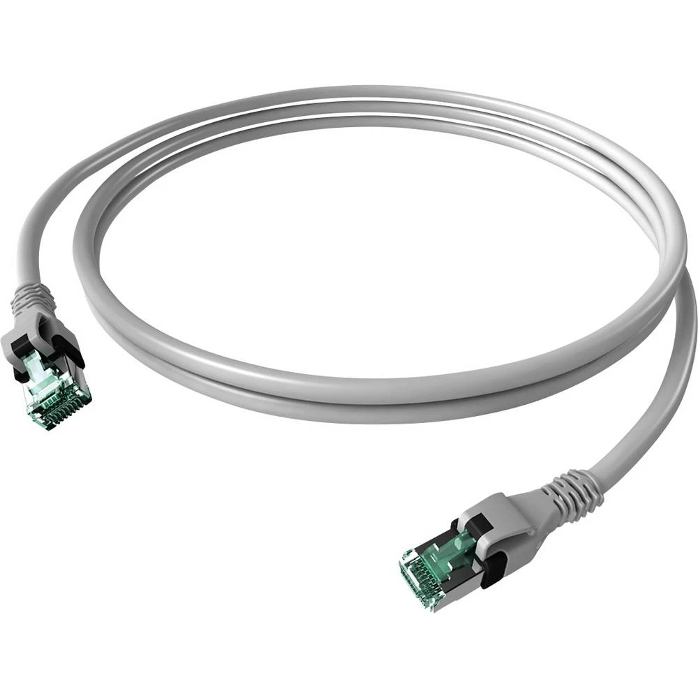 Easylan CPP1OAAAAA0010 RJ45 mrežni kabel, Patch kabel CAT 6a S/FTP 1.00 m siva dvostruko zaštićen, bez halogena, vatrost slika
