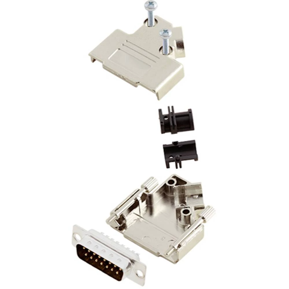 Komplet D-SUB pinskih konektora 45 ° Broj polova: 15 Lemni kup TRU COMPONENTS TCD45PKM15DBPK 1 ST slika