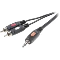 SpeaKa Professional-Činč/JACK audio priključni kabel [2x činč utikač - 1x JACK utikač 3.5 mm] 10 m crn slika