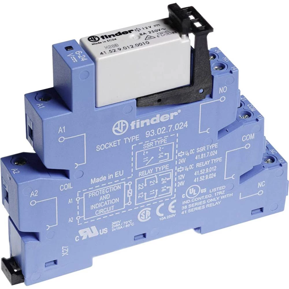 Spojni relej 1 ST 24 V/DC, 24 V/AC 8 A 2 prebacivanje Finder 38.52.0.024.0060 slika