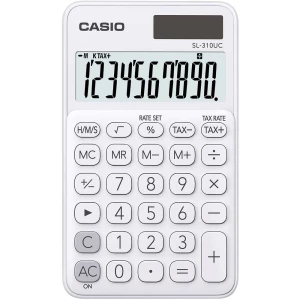 Casio SL-310UC džepni kalkulator bijela Zaslon (broj mjesta): 10 solarno napajanje, baterijski pogon (Š x V x D) 70 x 8 x 118 mm slika
