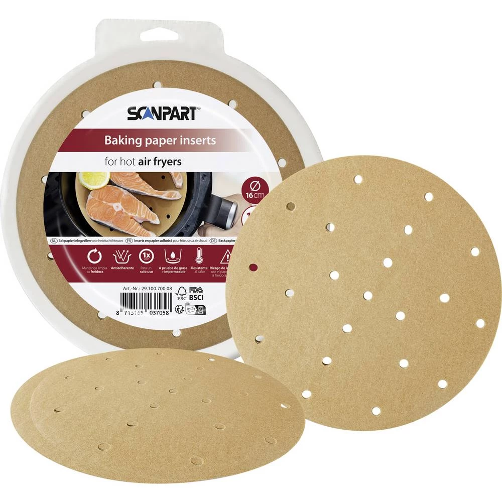 ScanPart 2910070008 Papir za fritezu na vrući zrak perforiran. Ø 16 cm slika