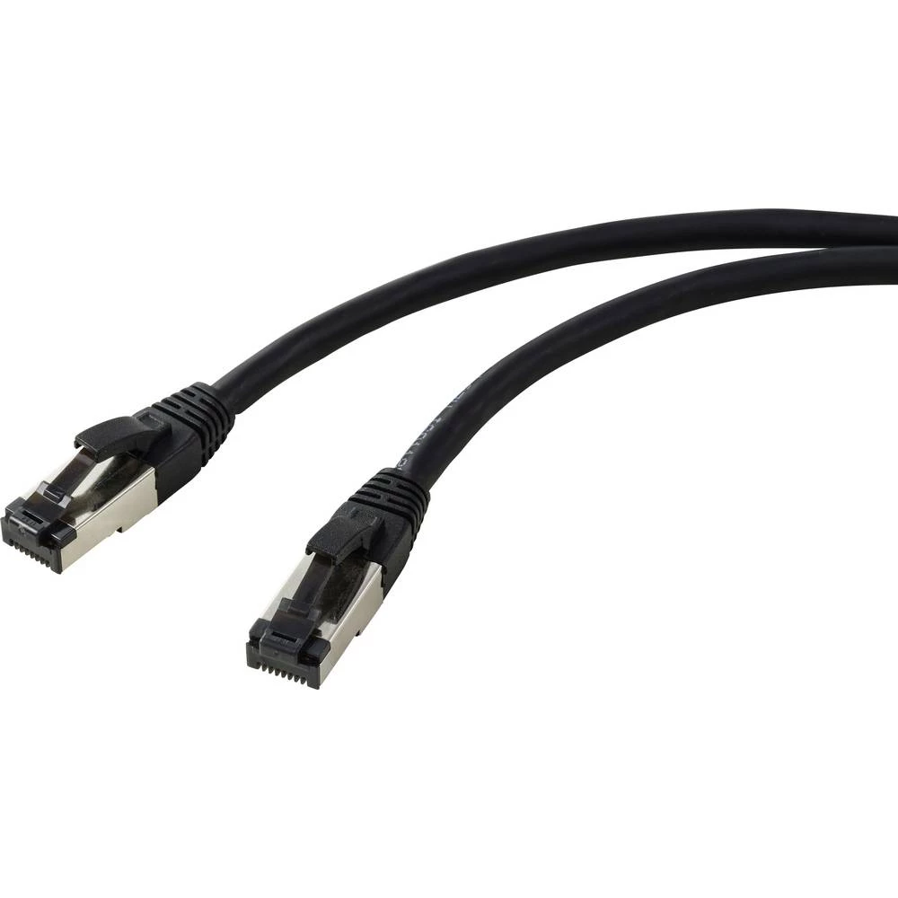 Renkforce RF-7106484 RJ45 mrežni kabel, Patch kabel CAT 8.1 S/FTP 3.00 m crna 1 kom. slika