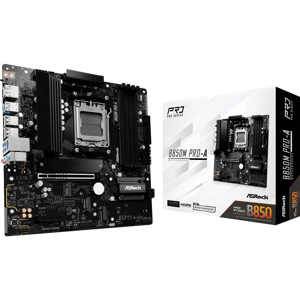 ASRock B850M Pro-A matična ploča Baza #####AMD AM5 Faktor oblika (detalji) Micro-ATX Set čipova matične ploče AMD® B850 slika