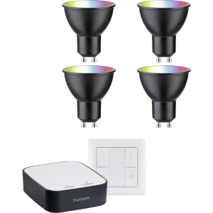 Početni set Zigbee 3.0 Smart Home smik Gateway po atraktivnoj cijeni + LED reflektor GU10 RGBW + prekidač 5191 Paulmann Home početni komplet rasvjete GU10 Energetska učinkovitost 2021: F (A - G) ... slika