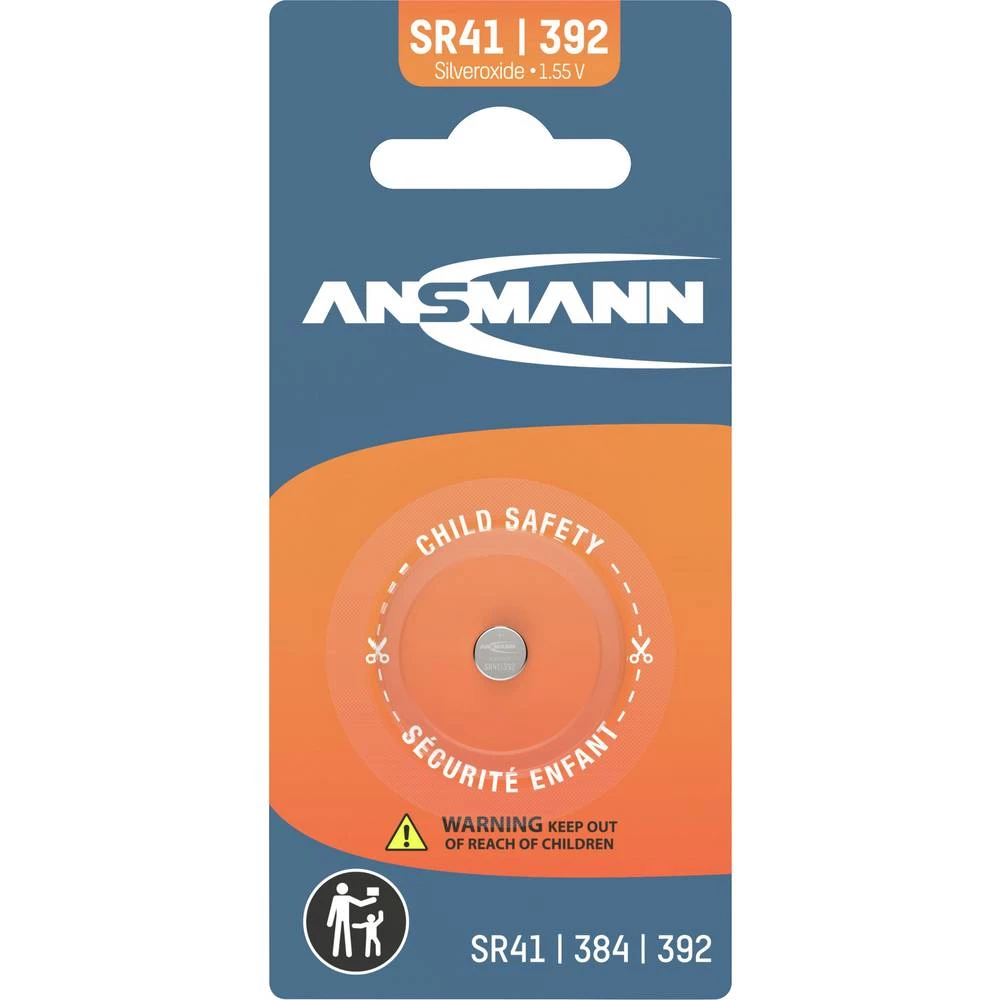Ansmann gumbasta baterija 384 1.55 V 1 kom. 25.2 mAh srebrovo-oksidni Silberoxid Knopfzelle SR41 / SR736 / 384 / 392 slika