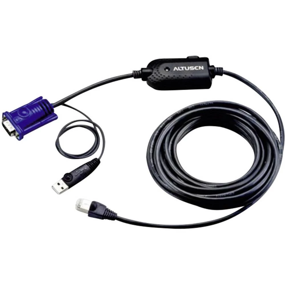 ATEN KVM adapter [1x muški konektor USB 1.1 tipa A, muški konektor VGA - 1x RJ45-utičnica] 4.50 m crna slika