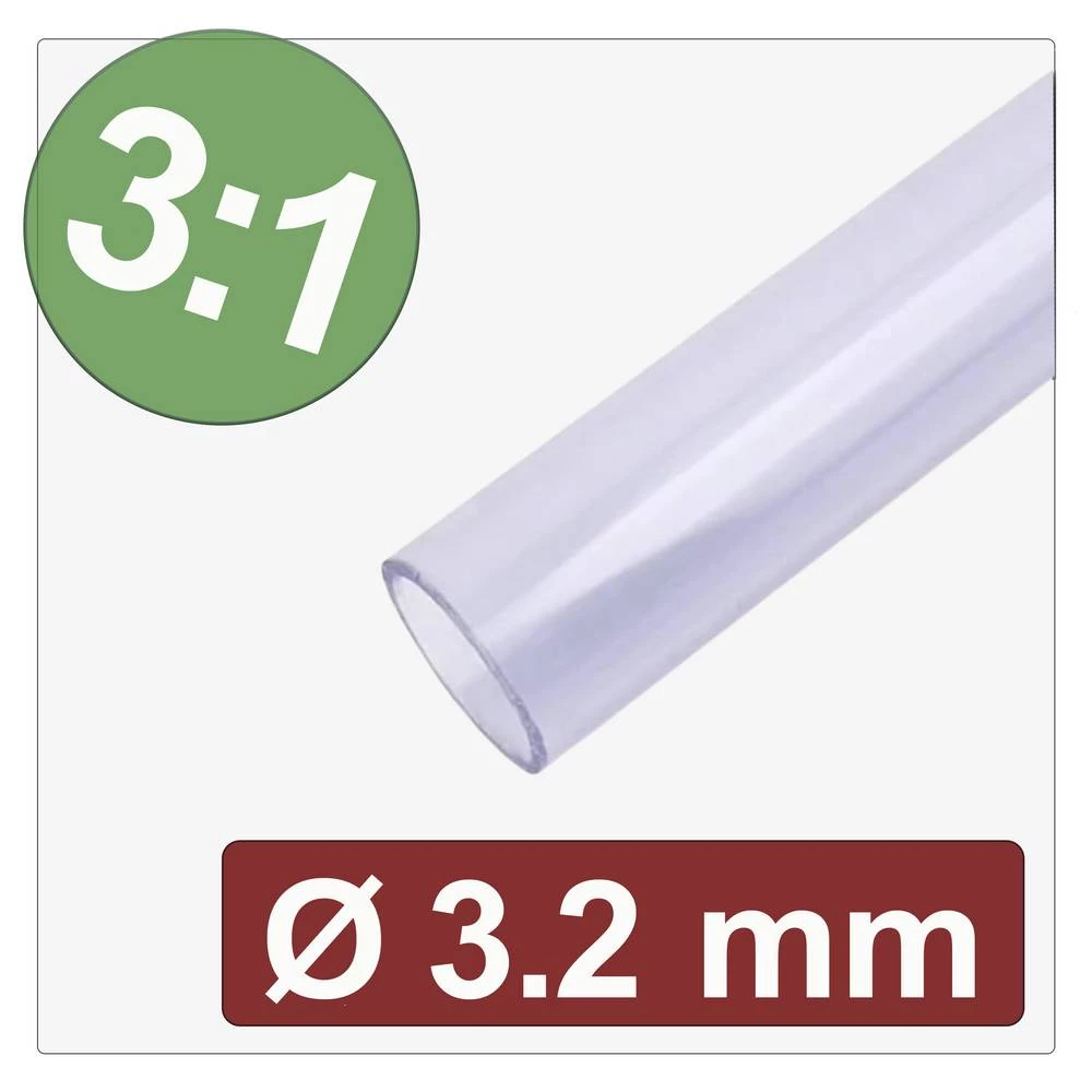 Quadrios 25CA640 skupljajuća cijev s ljepilomi prozirna 3.2 mm 1.1 mm Stopa skupljanja:3:1 Roba na metre slika