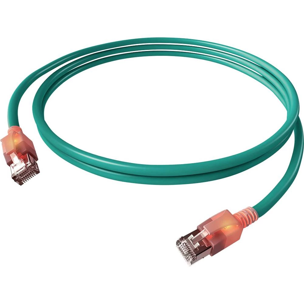 Easylan CS1OTADAD0100 RJ45 mrežni kabel, Patch kabel CAT 6a S/FTP 10 m tirkizna dvostruko zaštićen, bez halogena, vatros slika
