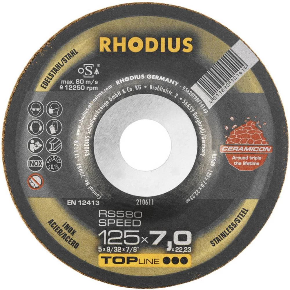 Ploča za grubu obradu s glavom 115 mm 22.23 mm Rhodius RS580 SPEED 210656 1 ST slika