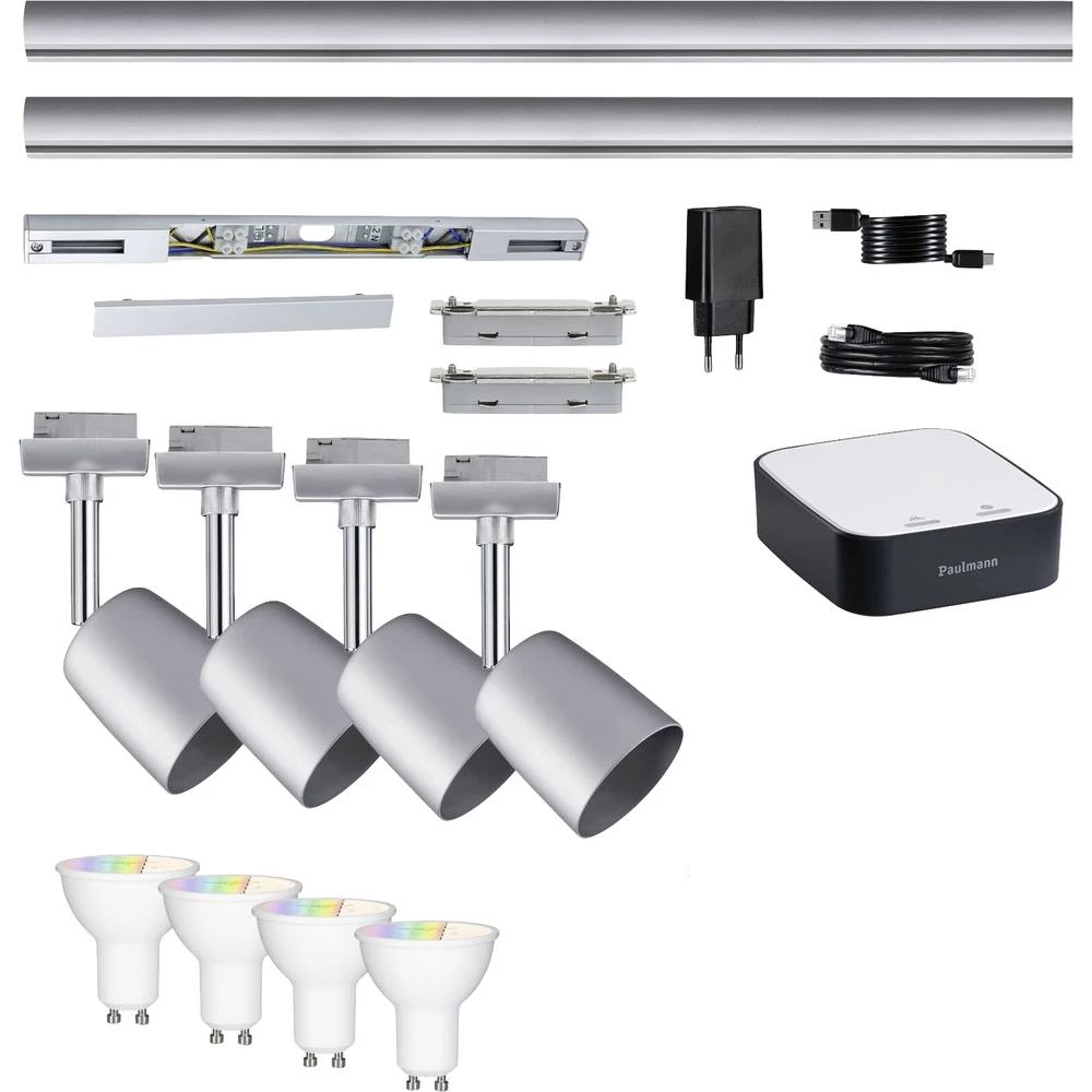 5185 smik Gateway + URail  Paulmann Home paket Smart Home System GU10 Energetska učinkovitost 2021: G (A - G) 24 W RGBw krom boja slika