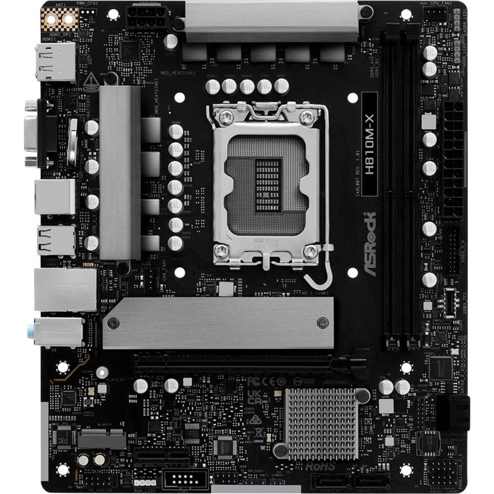 ASRock H810M-X matična ploča Baza #####Intel® 1851 Faktor oblika (detalji) Micro-ATX Set čipova matične ploče Intel® H81 slika