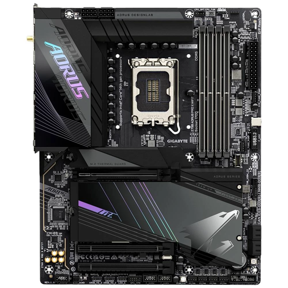 Gigabyte AORUS Z790 Pro X WIFI7 matična ploča Baza Intel® 1700 Faktor oblika (detalji) ATX Set čipova matične ploče Inte slika