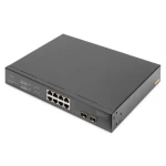 DIGITUS Gigabit Ethernet PoE preklopnik s 8 priključaka s 2 SFP UPLINK priključka, 140 W PoE proračun snage Digitus DN-95341-1 mrežni preklopnik 8 + 2 ulaza 1 GBit/s PoE funkcija