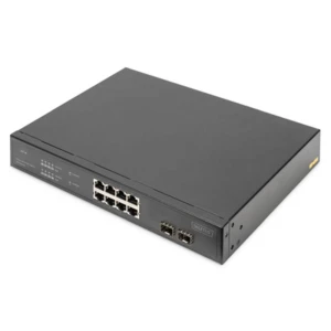 DIGITUS Gigabit Ethernet PoE preklopnik s 8 priključaka s 2 SFP UPLINK priključka, 140 W PoE proračun snage Digitus DN-95341-1 mrežni preklopnik 8 + 2 ulaza 1 GBit/s PoE funkcija slika