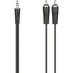 Hama 00205112 utičnica / Cinch audio priključni kabel [2x muški cinch konektor - 1x 3,5 mm banana utikač] 5 m crna