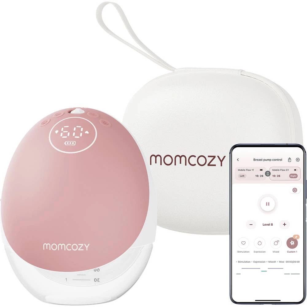 momcozy pumpa za izdajanje bijela, ružičasta slika