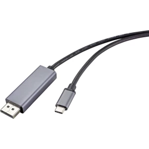 Renkforce DisplayPort AV priključni kabel [1x muški konektor displayport - 1x muški konektor USB-C™] 1.00 m crna slika