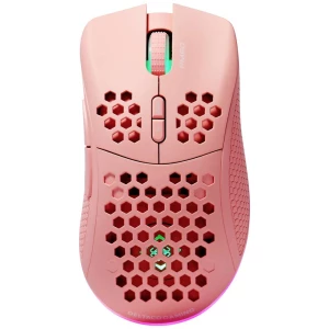 DELTACO GAMING PM80 igraći miš bežično, žičani optički ružičasta, ružičasta  64000 dpi osvjetljen, ponovo punjiv slika