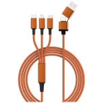 Smrter USB kabel za punjenje USB 2.0 Apple Lightning utikač, USB-A utikač, USB-C® utikač, USB-Micro-B utikač 1.2 m narančasta s otg funkcijom, oplaštenje od tekstila SMRTER_HYDRA_ULT_OR