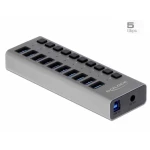 Delock 63670 10 ulaza USB-C® (3.2 gen. 2) čvorište s više priključaka siva