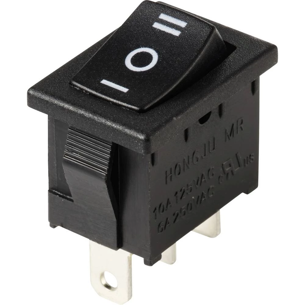 TRU COMPONENTS TC-13599544 ozibni prekidač 250 V/AC 6 A 1 x on/off/on zadržava položaj/0/zadržava položaj 1 kom. slika