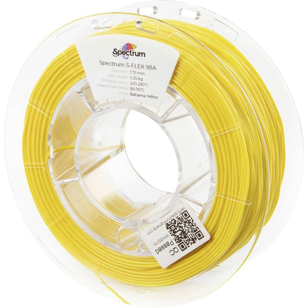 Spectrum Filaments 80524 S-Flex 98A 3D pisač filament fleksibilni filament fleksibilan, kemijski otporan, bez iskrivljen slika