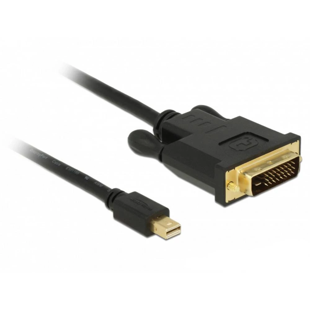Delock Mini-DisplayPort / DVI priključni kabel Mini DisplayPort utikač, DVI-D 24+1-polni utikač 1 m crna 83988 pozlaćeni slika