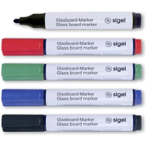 Sigel Marker za staklene ploče GL711 Crna, Plava boja, Crvena, Zelena GL711 5 kom/paket slika
