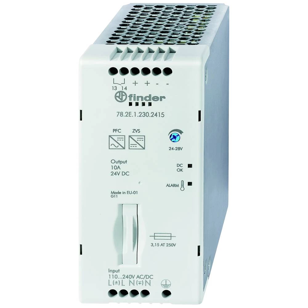 Finder  78.2E.1.230.2415  DIN-napajanje (DIN-letva)    24 V/DC  10.8 A  240 W      Content 1 St. slika
