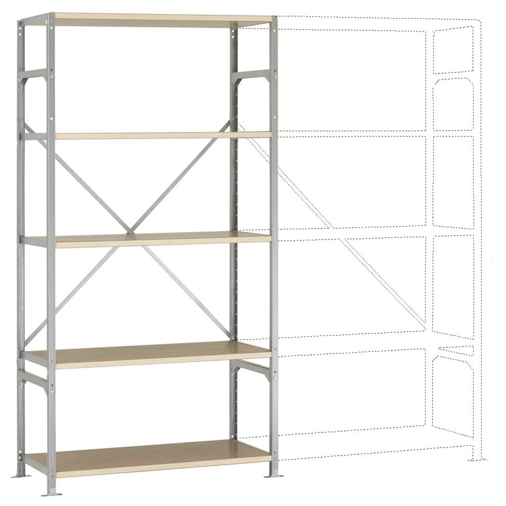 Manuflex RM3107 osnovni modul regalne police 100 kg (Š x V x D) 970 x 2000 x 500 mm čelik pocinčani pocinčana drveni pod slika