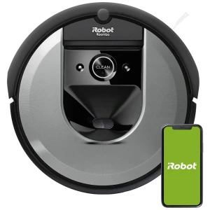 iRobot Roomba i7150 robot za usisivanje srebrna, crna upravljano aplikacijom, upravljano govorom, kompatibilno s amazon slika