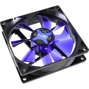 Ventilator za PC kućište NoiseBlocker BlackSilent XE2 Crna, Plava (prozirna) boja (Š x V x d) 92 x 92 x 25 mm slika