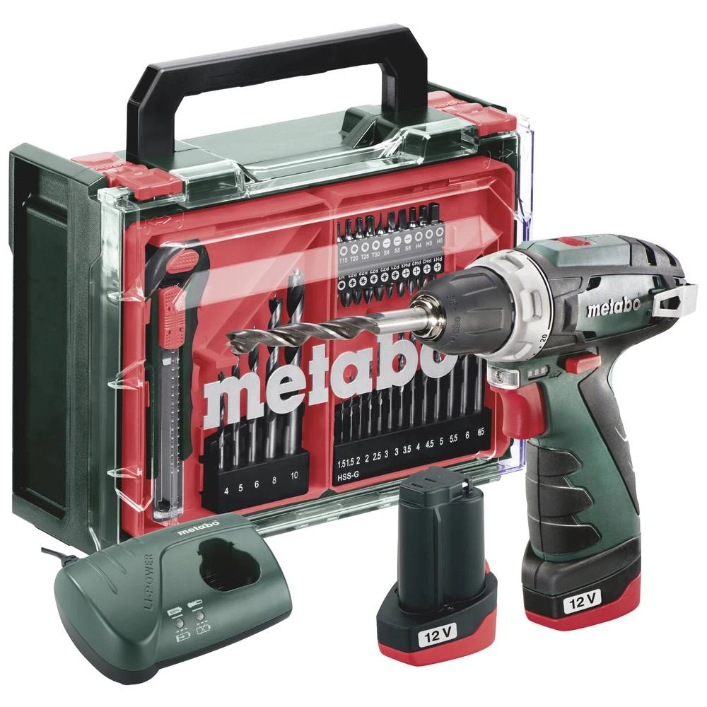 Metabo PowerMaxx BS Basic Set 600080710 akumulatorska bušilica 12 V 2 Ah Li-Ion uklj. 2 akumulatora, uklj. punjač, bez slika