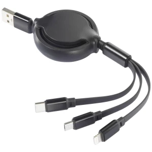 Renkforce USB kabel za punjenje USB 2.0 USB-A utikač 1.00 m krom-crna fleksibilan RF-5800360 slika