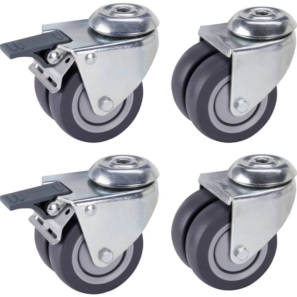 dörner + helmer 450410 dvostruki okretni kotačić Promjer kotača: 75 mm Nosivost (maks.): 100 kg 4 kom. slika