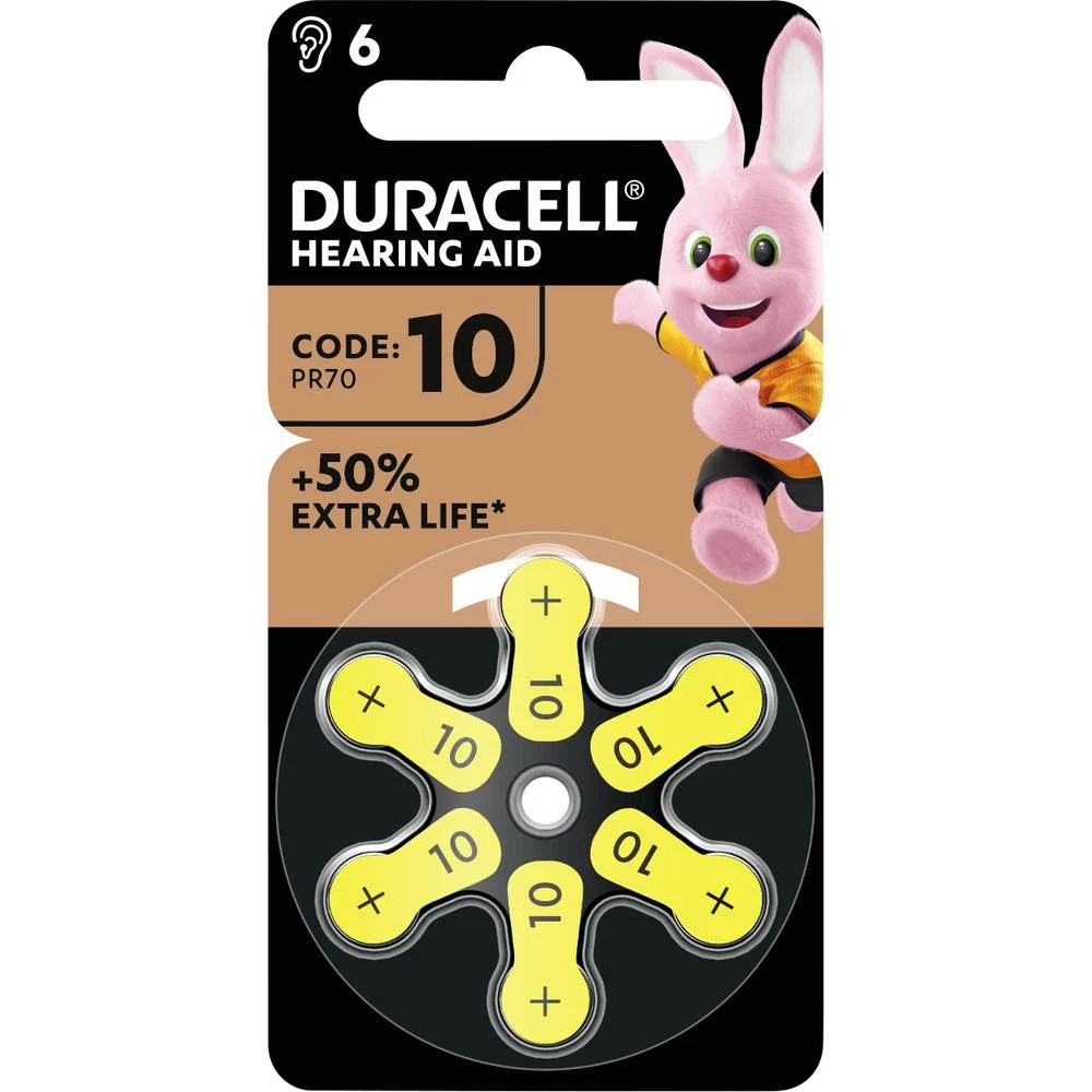 Duracell baterija za slušni aparat ZA 10 1.45 V 6 kom. 100 mAh cink-zračni slika