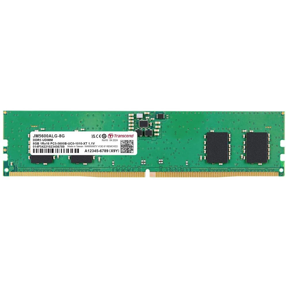 Transcend JM5600ALG-8G memorijski modul za računalo  maloprodaja DDR5 8 GB 1 x 8 GB na ECC-u 5600 MHz 288pin DIMM  JM560 slika