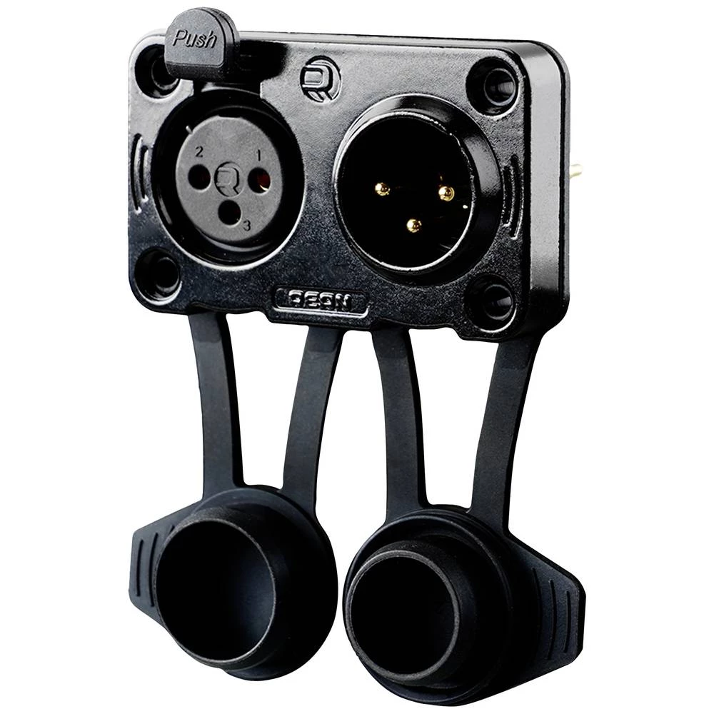 Rean AV RRX3MF-Z-012-1 XLR utični konektor utikač, ugradni, ženski, ugradbeni Broj polova (broj): 3  crna 1 St. slika