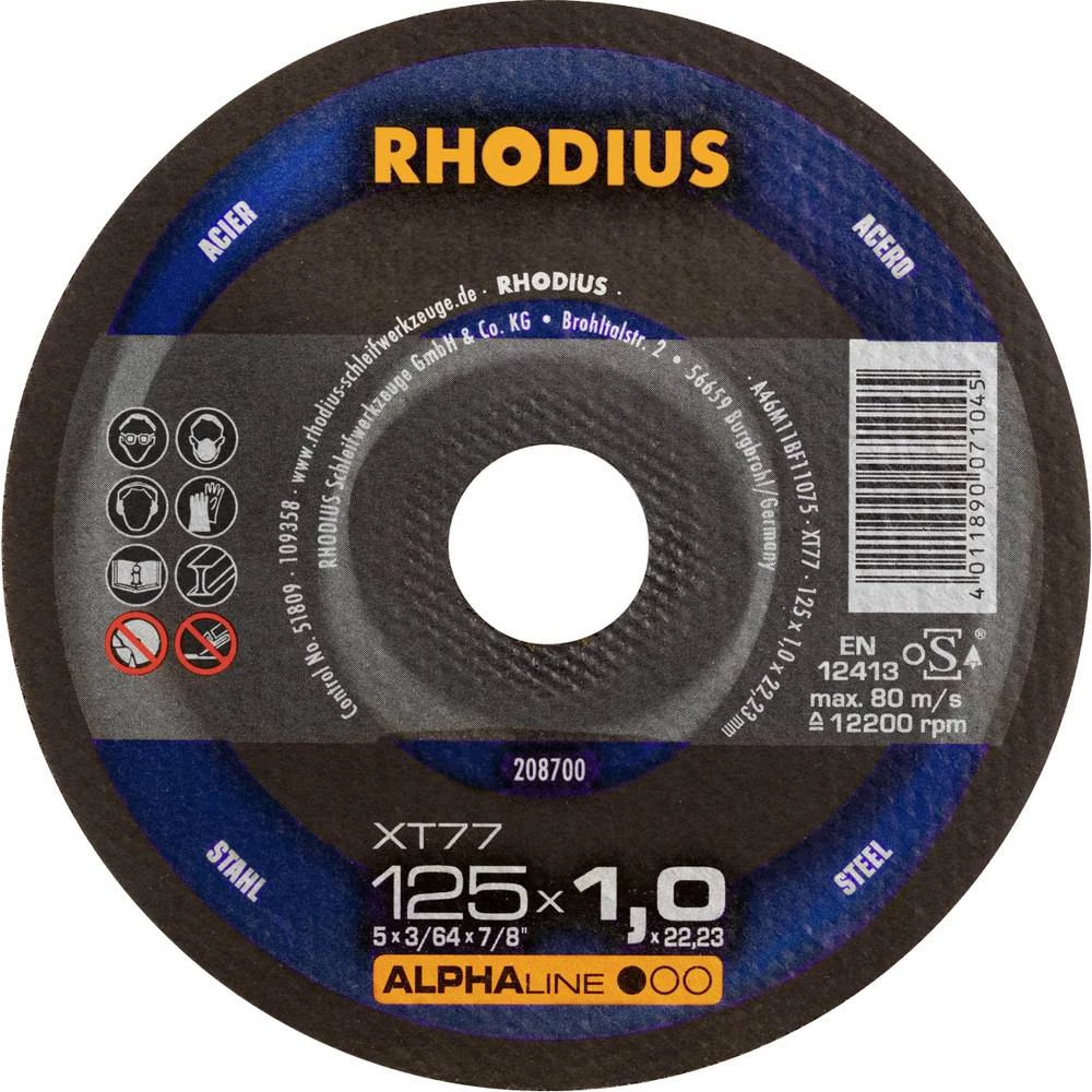 Rhodius 208700 rezna ploča ravna 125 mm 1 St. čelik slika