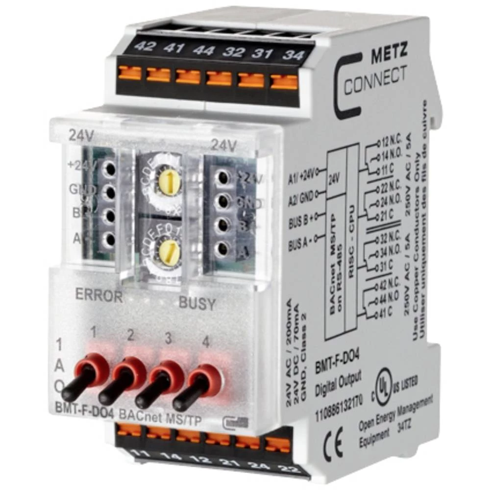 Metz Connect BMT-F-DO4 BACnet MS/TP MS/TP-modul 24 V/AC, 24 V/DC 200 mA Broj izlaza:4 x Content 1 St. slika